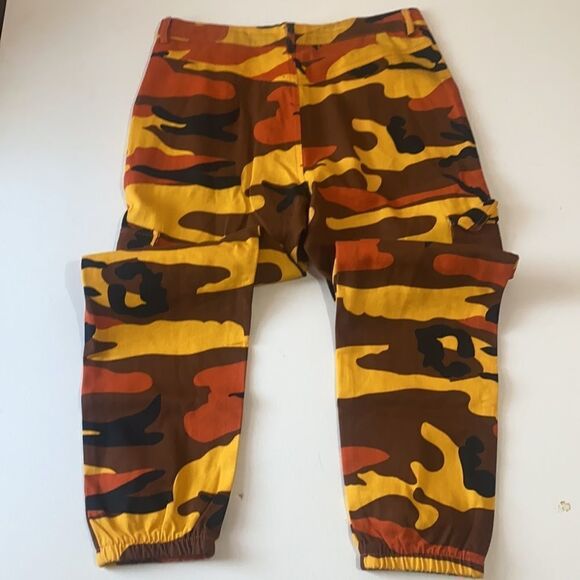 Orange Yellow Camouflage Cargo Joggers - Picture 5 of 5